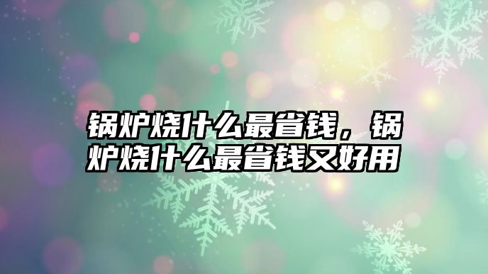 鍋爐燒什么最省錢，鍋爐燒什么最省錢又好用