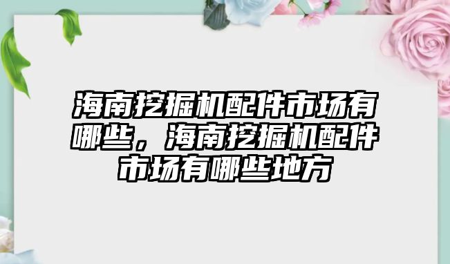 海南挖掘機(jī)配件市場有哪些，海南挖掘機(jī)配件市場有哪些地方