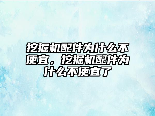 挖掘機配件為什么不便宜，挖掘機配件為什么不便宜了