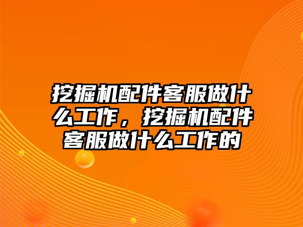 挖掘機配件客服做什么工作，挖掘機配件客服做什么工作的