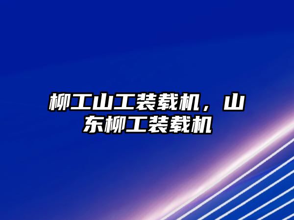 柳工山工裝載機(jī)，山東柳工裝載機(jī)