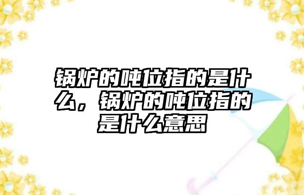 鍋爐的噸位指的是什么，鍋爐的噸位指的是什么意思