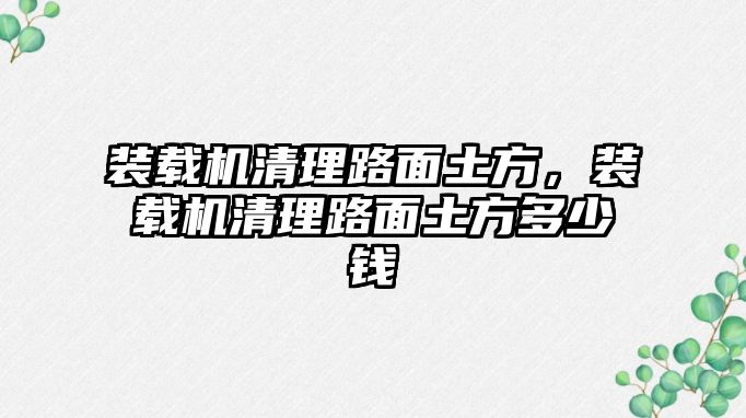 裝載機清理路面土方，裝載機清理路面土方多少錢