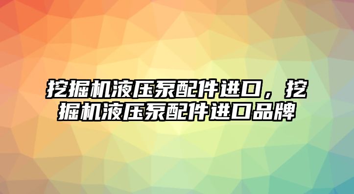 挖掘機液壓泵配件進口，挖掘機液壓泵配件進口品牌