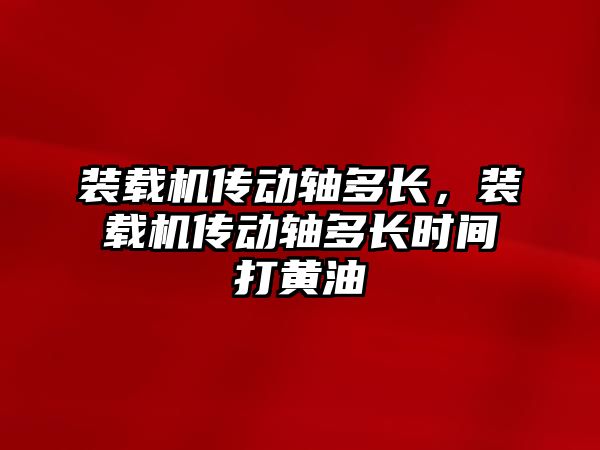 裝載機(jī)傳動軸多長，裝載機(jī)傳動軸多長時間打黃油