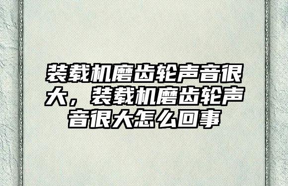 裝載機(jī)磨齒輪聲音很大，裝載機(jī)磨齒輪聲音很大怎么回事