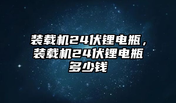 裝載機24伏鋰電瓶，裝載機24伏鋰電瓶多少錢