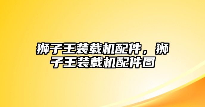 獅子王裝載機配件，獅子王裝載機配件圖