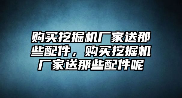 購買挖掘機廠家送那些配件，購買挖掘機廠家送那些配件呢