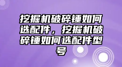 挖掘機(jī)破碎錘如何選配件，挖掘機(jī)破碎錘如何選配件型號(hào)