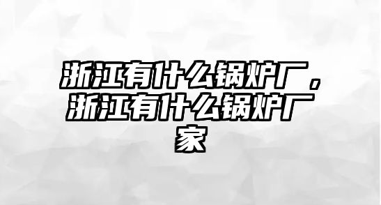 浙江有什么鍋爐廠，浙江有什么鍋爐廠家