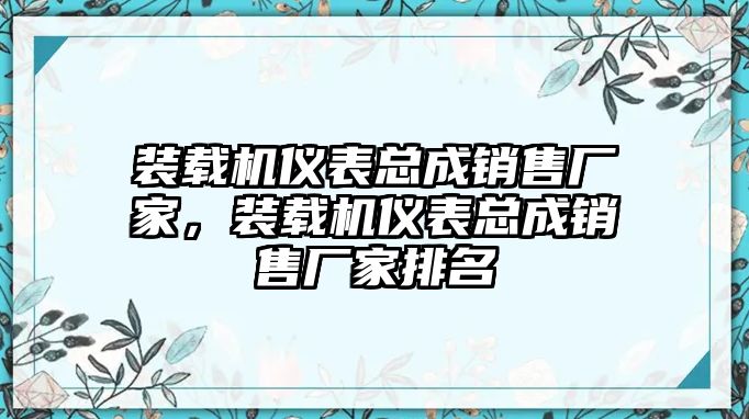 裝載機(jī)儀表總成銷(xiāo)售廠家，裝載機(jī)儀表總成銷(xiāo)售廠家排名