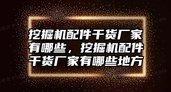 挖掘機(jī)配件干貨廠家有哪些，挖掘機(jī)配件干貨廠家有哪些地方