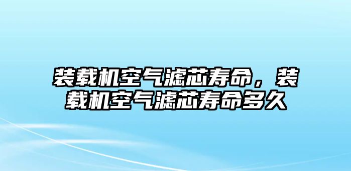 裝載機(jī)空氣濾芯壽命，裝載機(jī)空氣濾芯壽命多久