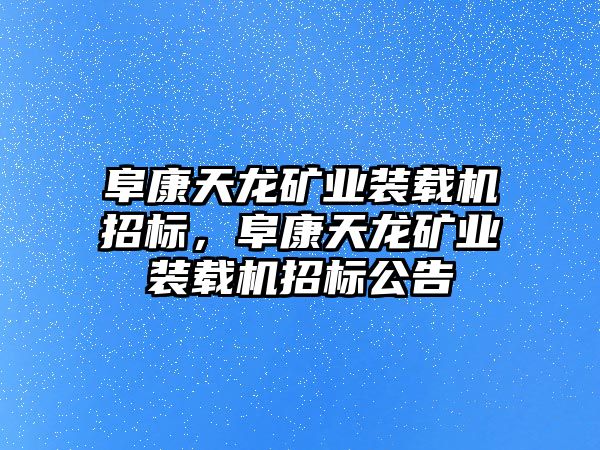 阜康天龍礦業(yè)裝載機(jī)招標(biāo)，阜康天龍礦業(yè)裝載機(jī)招標(biāo)公告