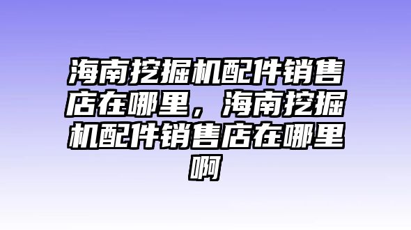 海南挖掘機配件銷售店在哪里，海南挖掘機配件銷售店在哪里啊