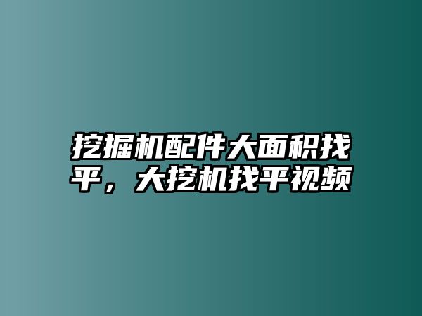 挖掘機(jī)配件大面積找平，大挖機(jī)找平視頻