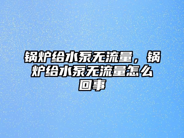 鍋爐給水泵無流量，鍋爐給水泵無流量怎么回事