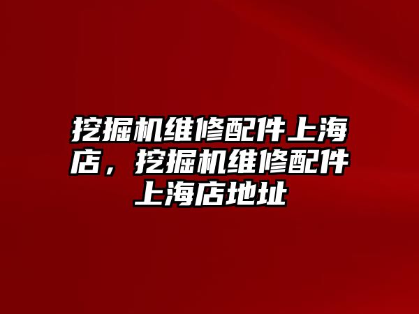 挖掘機維修配件上海店，挖掘機維修配件上海店地址