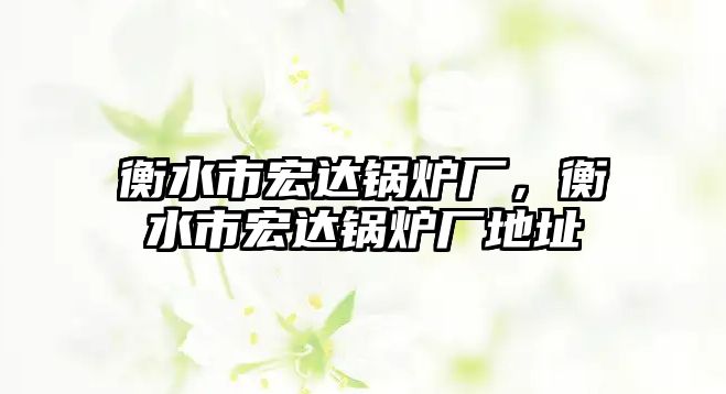 衡水市宏達鍋爐廠，衡水市宏達鍋爐廠地址