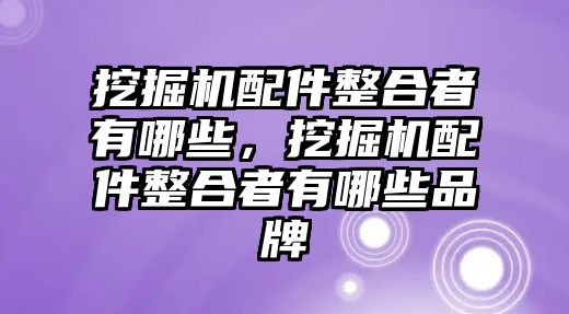 挖掘機(jī)配件整合者有哪些，挖掘機(jī)配件整合者有哪些品牌