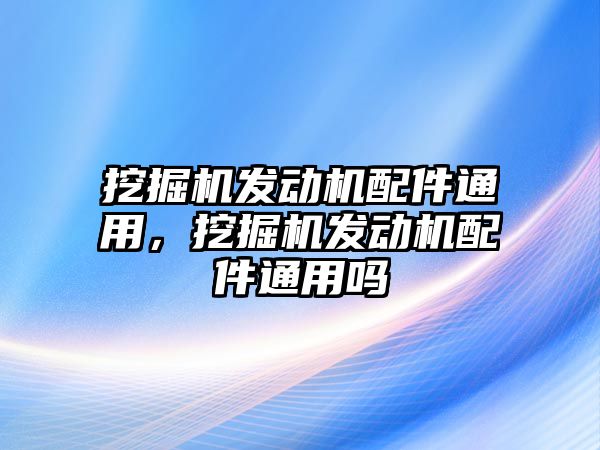 挖掘機發(fā)動機配件通用，挖掘機發(fā)動機配件通用嗎