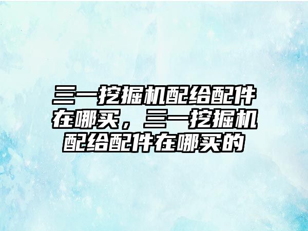 三一挖掘機(jī)配給配件在哪買，三一挖掘機(jī)配給配件在哪買的