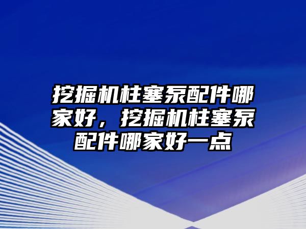 挖掘機(jī)柱塞泵配件哪家好，挖掘機(jī)柱塞泵配件哪家好一點