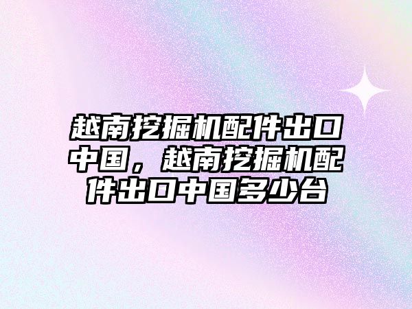 越南挖掘機(jī)配件出口中國(guó)，越南挖掘機(jī)配件出口中國(guó)多少臺(tái)