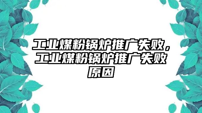 工業(yè)煤粉鍋爐推廣失敗，工業(yè)煤粉鍋爐推廣失敗原因