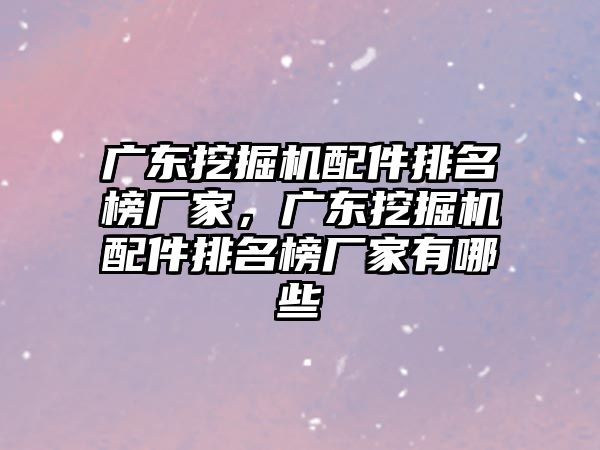 廣東挖掘機(jī)配件排名榜廠家，廣東挖掘機(jī)配件排名榜廠家有哪些