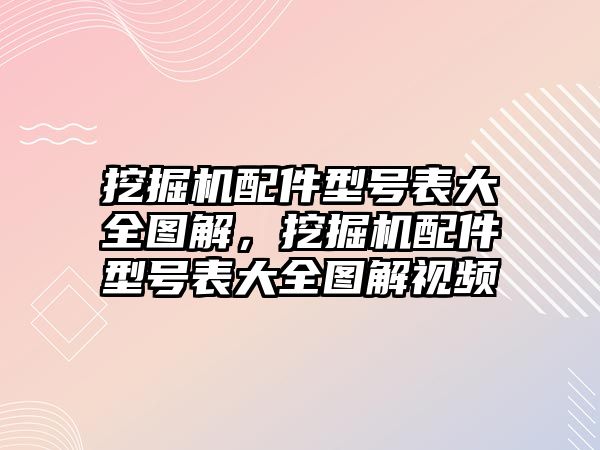 挖掘機(jī)配件型號(hào)表大全圖解，挖掘機(jī)配件型號(hào)表大全圖解視頻