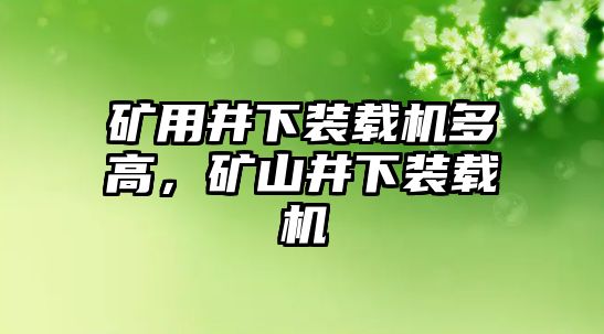 礦用井下裝載機多高，礦山井下裝載機