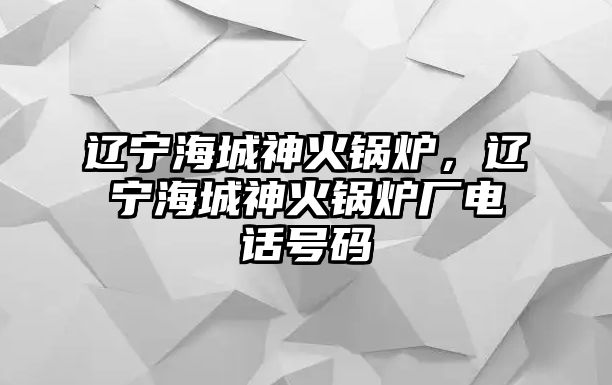 遼寧海城神火鍋爐，遼寧海城神火鍋爐廠電話號碼