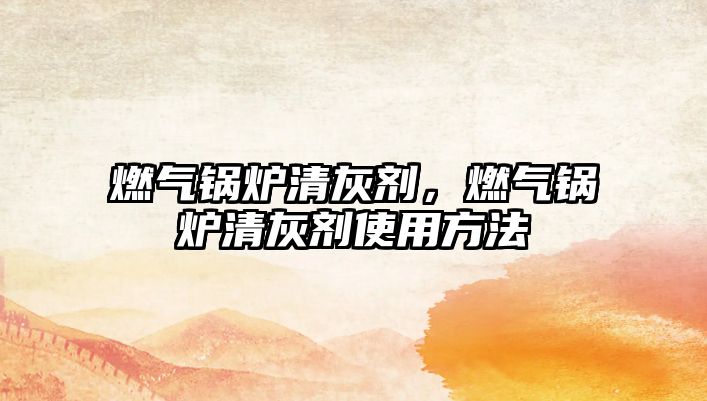 燃?xì)忮仩t清灰劑，燃?xì)忮仩t清灰劑使用方法