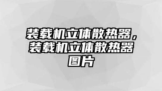 裝載機(jī)立體散熱器，裝載機(jī)立體散熱器圖片