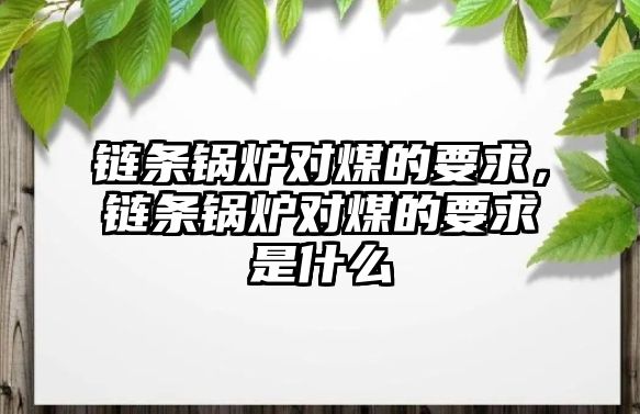 鏈條鍋爐對煤的要求，鏈條鍋爐對煤的要求是什么