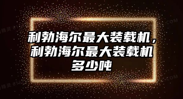 利勃海爾最大裝載機，利勃海爾最大裝載機多少噸