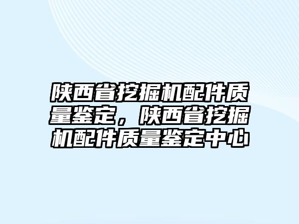 陜西省挖掘機配件質(zhì)量鑒定，陜西省挖掘機配件質(zhì)量鑒定中心