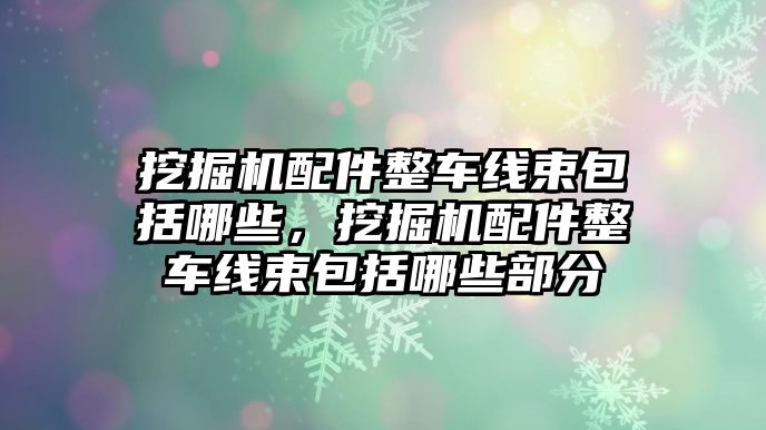 挖掘機配件整車線束包括哪些，挖掘機配件整車線束包括哪些部分