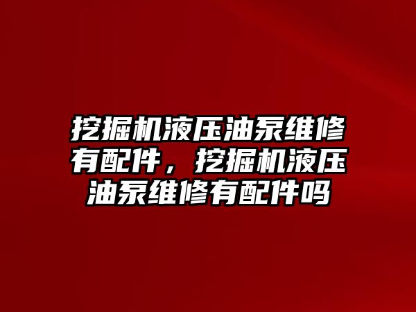 挖掘機液壓油泵維修有配件，挖掘機液壓油泵維修有配件嗎