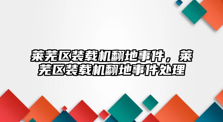 萊蕪區(qū)裝載機(jī)翻地事件，萊蕪區(qū)裝載機(jī)翻地事件處理