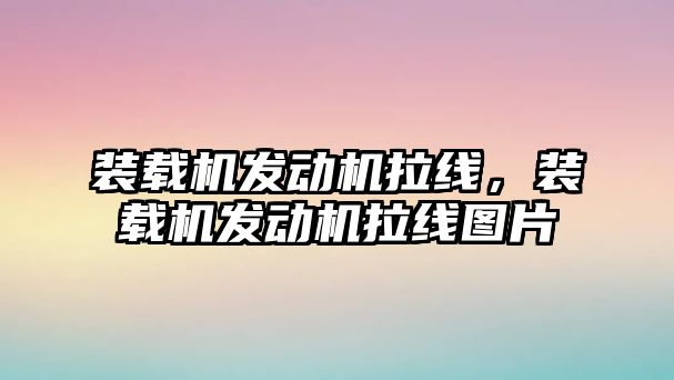 裝載機發(fā)動機拉線，裝載機發(fā)動機拉線圖片