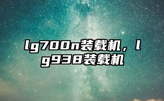 lg700n裝載機，lg938裝載機