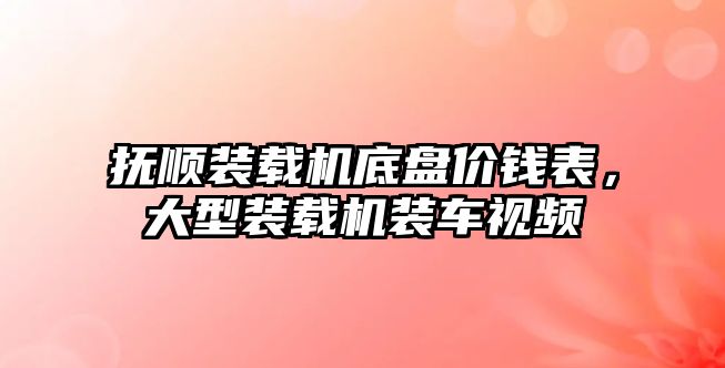 撫順裝載機底盤價錢表，大型裝載機裝車視頻