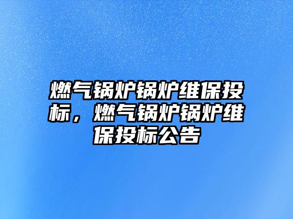 燃氣鍋爐鍋爐維保投標，燃氣鍋爐鍋爐維保投標公告