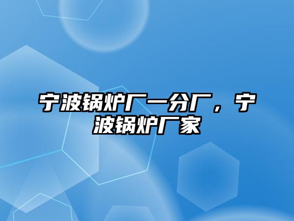 寧波鍋爐廠一分廠，寧波鍋爐廠家