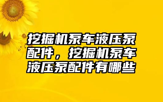 挖掘機(jī)泵車液壓泵配件，挖掘機(jī)泵車液壓泵配件有哪些