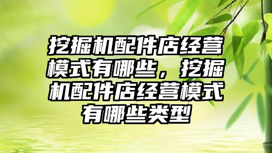 挖掘機配件店經營模式有哪些，挖掘機配件店經營模式有哪些類型