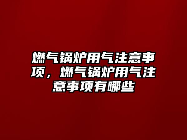 燃氣鍋爐用氣注意事項，燃氣鍋爐用氣注意事項有哪些